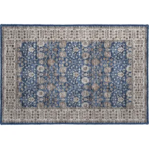 Luxury Washable Hatay Navy 1\'8\" x 2\'6\" Rug
