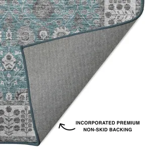 Luxury Washable Hatay Teal 2\'6\" x 3\'10\" Rug