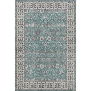 Luxury Washable Hatay Teal 2\'6\" x 3\'10\" Rug