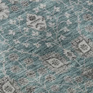Luxury Washable Hatay Teal 2\'6\" x 3\'10\" Rug