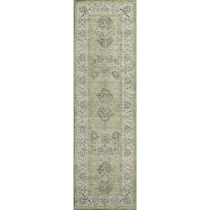 Luxury Washable Hatay Aloe 2\'3\" x 7\'6\" Runner Rug