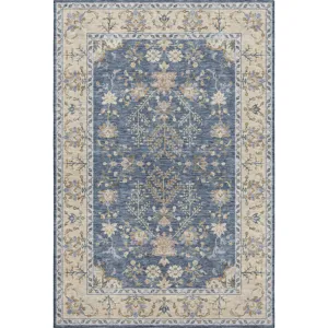 Luxury Washable Hatay Blue 2\'6\" x 3\'10\" Rug