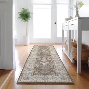 Luxury Washable Hatay Brown 2\'3\" x 7\'6\" Runner Rug