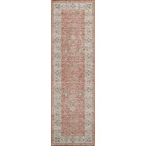 Luxury Washable Hatay Coral 2\'3\" x 7\'6\" Runner Rug