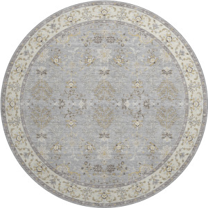 Luxury Washable Hatay Gray 8' x 8' Round Rug