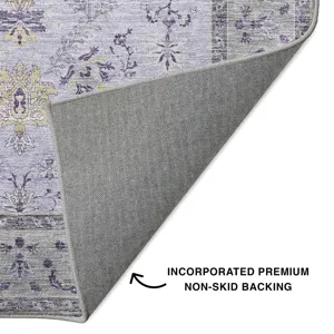 Luxury Washable Hatay Lavender 9\' x 12\' Rug