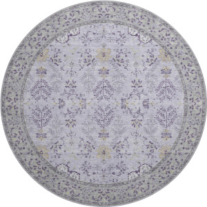 Luxury Washable Hatay Lavender 8' x 8' Round Rug