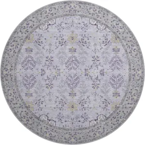Luxury Washable Hatay Lavender 8\' x 8\' Round Rug