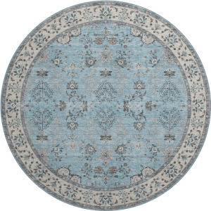 Luxury Washable Hatay Sky 8' x 8' Round Rug
