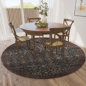 Jericho Charcoal 10\' x 10\' Round Rug