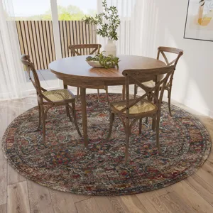 Jericho Charcoal 4\' x 4\' Round Rug