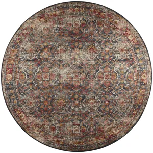 Jericho Charcoal 4\' x 4\' Round Rug