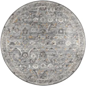 Jericho Silver 4\' x 4\' Round Rug