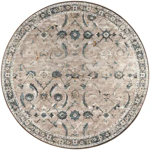 Jericho Taupe 8\' x 8\' Round Rug
