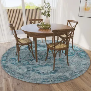 Jericho Denim 8\' x 8\' Round Rug