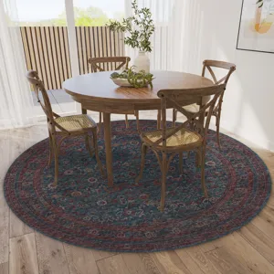 Jericho Navy 4\' x 4\' Round Rug