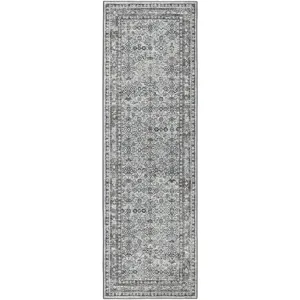 Jericho Pewter 2\'6\" x 12\' Runner Rug