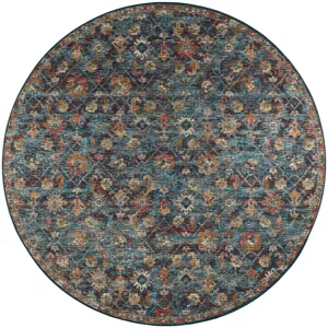 Jericho Navy 4\' x 4\' Round Rug
