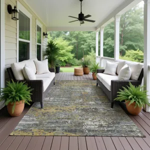 Luxury Washable Indoor/Outdoor Kochi Gray 8\' x 10\' Rug