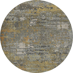 Luxury Washable Indoor/Outdoor Kochi Gray 8' x 8' Round Rug