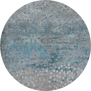 Luxury Washable Indoor/Outdoor Kochi Gray 8' x 8' Round Rug