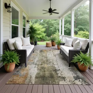 Luxury Washable Indoor/Outdoor Kochi Putty 9\' x 12\' Rug