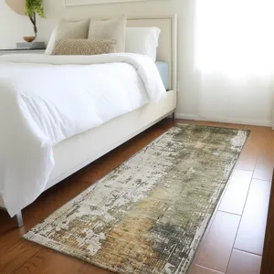 Luxury Washable Indoor/Outdoor Kochi Putty 2\'3\" x 7\'6\" Runner Rug