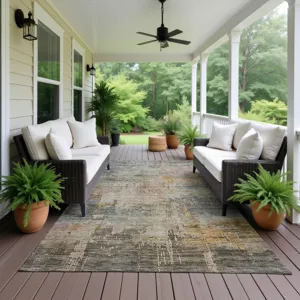 Luxury Washable Indoor/Outdoor Kochi Granite 9\' x 12\' Rug