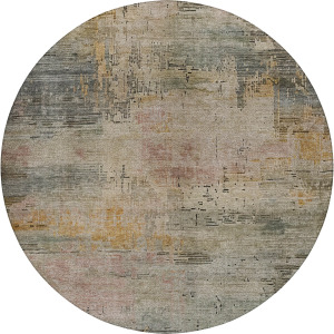 Luxury Washable Indoor/Outdoor Kochi Granite 8' x 8' Round Rug