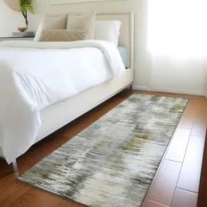 Luxury Washable Indoor/Outdoor Kochi Mocha 2\'3\" x 7\'6\" Runner Rug
