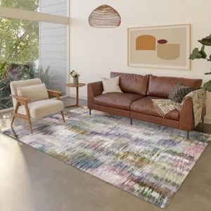 Luxury Washable Indoor/Outdoor Kochi Plum 3\' x 5\' Rug