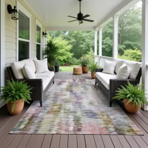 Luxury Washable Indoor/Outdoor Kochi Plum 3\' x 5\' Rug