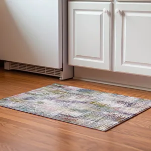 Luxury Washable Indoor/Outdoor Kochi Plum 1\'8\" x 2\'6\" Rug