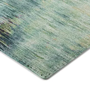 Luxury Washable Indoor/Outdoor Kochi Teal 9\' x 12\' Rug