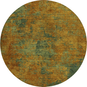 Luxury Washable Indoor/Outdoor Kochi Copper 8' x 8' Round Rug