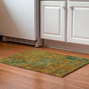 Luxury Washable Indoor/Outdoor Kochi Copper 1\'8\" x 2\'6\" Rug