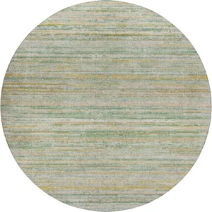 Luxury Washable Indoor/Outdoor Kochi Mint 8\' x 8\' Round Rug