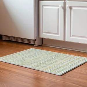 Luxury Washable Indoor/Outdoor Kochi Mint 1\'8\" x 2\'6\" Rug
