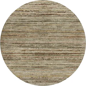 Luxury Washable Indoor/Outdoor Kochi Mocha 8\' x 8\' Round Rug