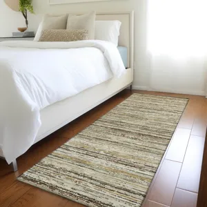 Luxury Washable Indoor/Outdoor Kochi Mocha 2\'3\" x 7\'6\" Runner Rug