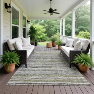 Luxury Washable Indoor/Outdoor Kochi Pewter 10\' x 14\' Rug