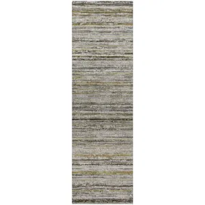 Luxury Washable Indoor/Outdoor Kochi Pewter 2\'3\" x 7\'6\" Runner Rug