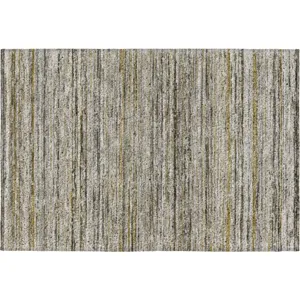 Luxury Washable Indoor/Outdoor Kochi Pewter 1\'8\" x 2\'6\" Rug