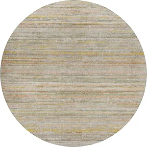 Luxury Washable Indoor/Outdoor Kochi Sage 8\' x 8\' Round Rug