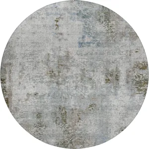 Luxury Washable Indoor/Outdoor Kochi Mocha 8\' x 8\' Round Rug
