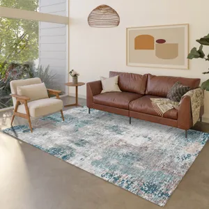 Luxury Washable Indoor/Outdoor Kochi Teal 5\' x 7\'6\" Rug