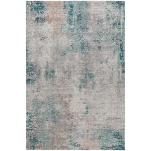 Luxury Washable Indoor/Outdoor Kochi Teal 5\' x 7\'6\" Rug