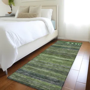 Luxury Washable Indoor/Outdoor Kochi Aloe 2\'3\" x 7\'6\" Runner Rug