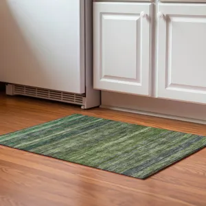 Luxury Washable Indoor/Outdoor Kochi Aloe 1\'8\" x 2\'6\" Rug
