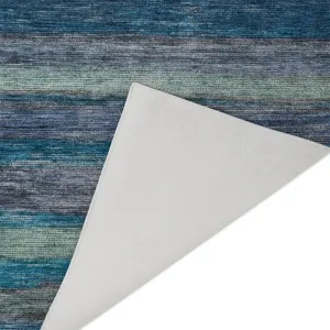 Luxury Washable Indoor/Outdoor Kochi Blue 10\' x 14\' Rug